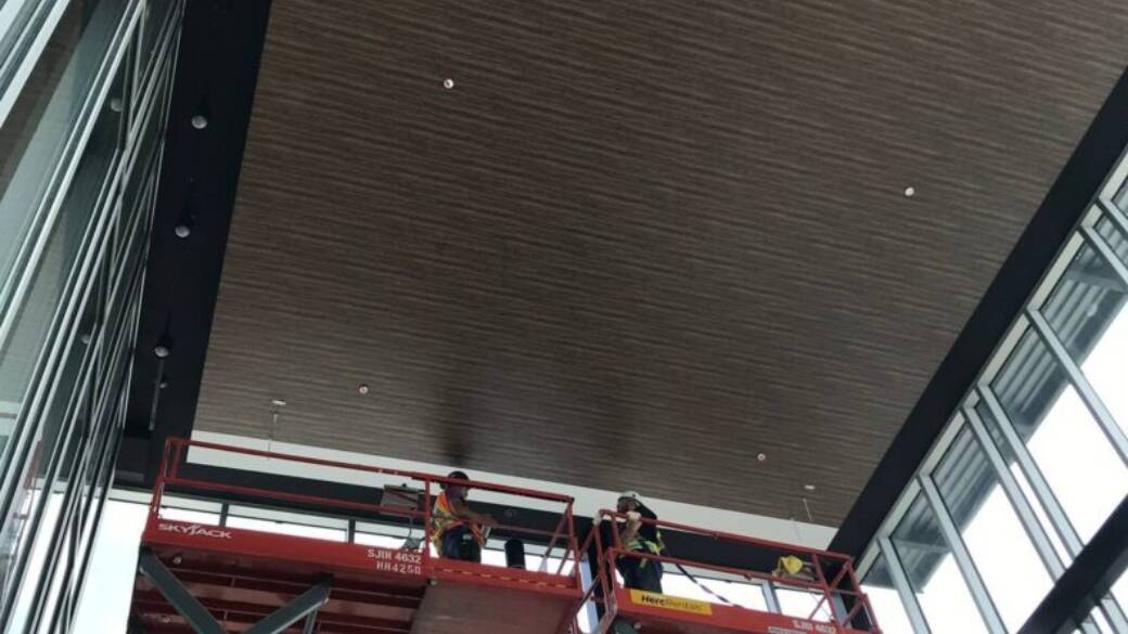 3 M Di Noc Installation In Progress With Scissor Lifts