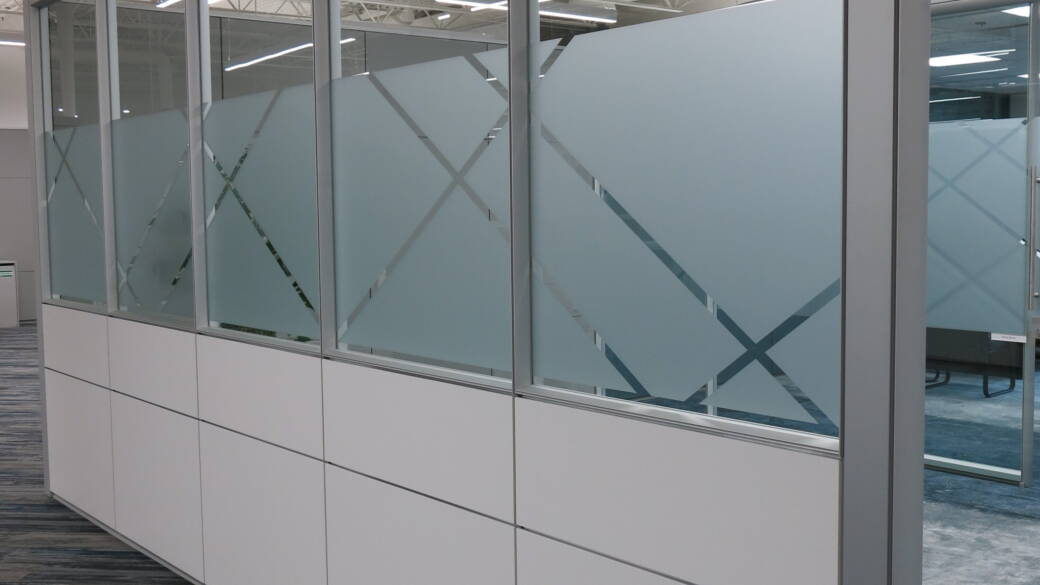 Cut Vinyl Window Frosting Side