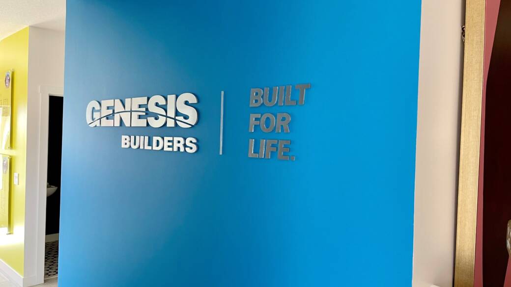 Custom Cut Brushed Metal Reception Sign