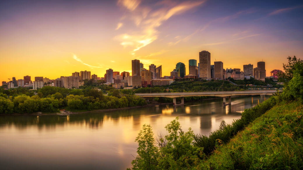 Edmonton Alberta Dusk Skyline