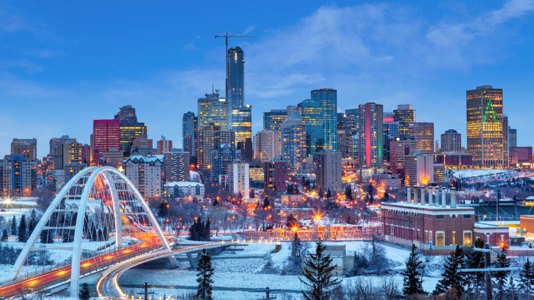 Edmonton Alberta Dusk Skyline