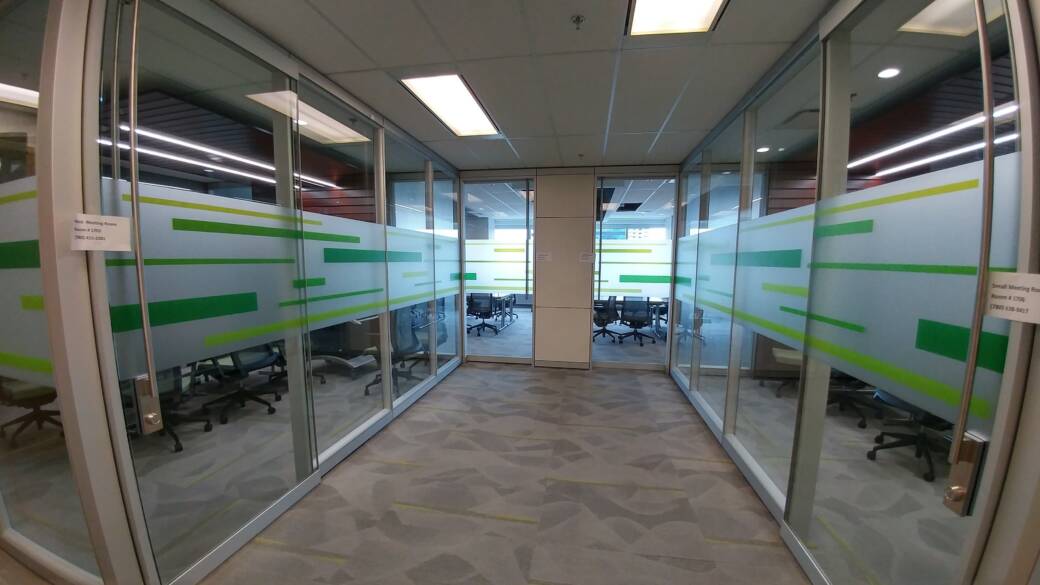 Green Striped Window Film