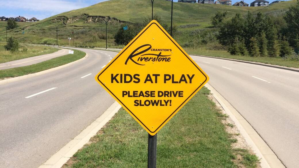 Riverstone Caution Sign