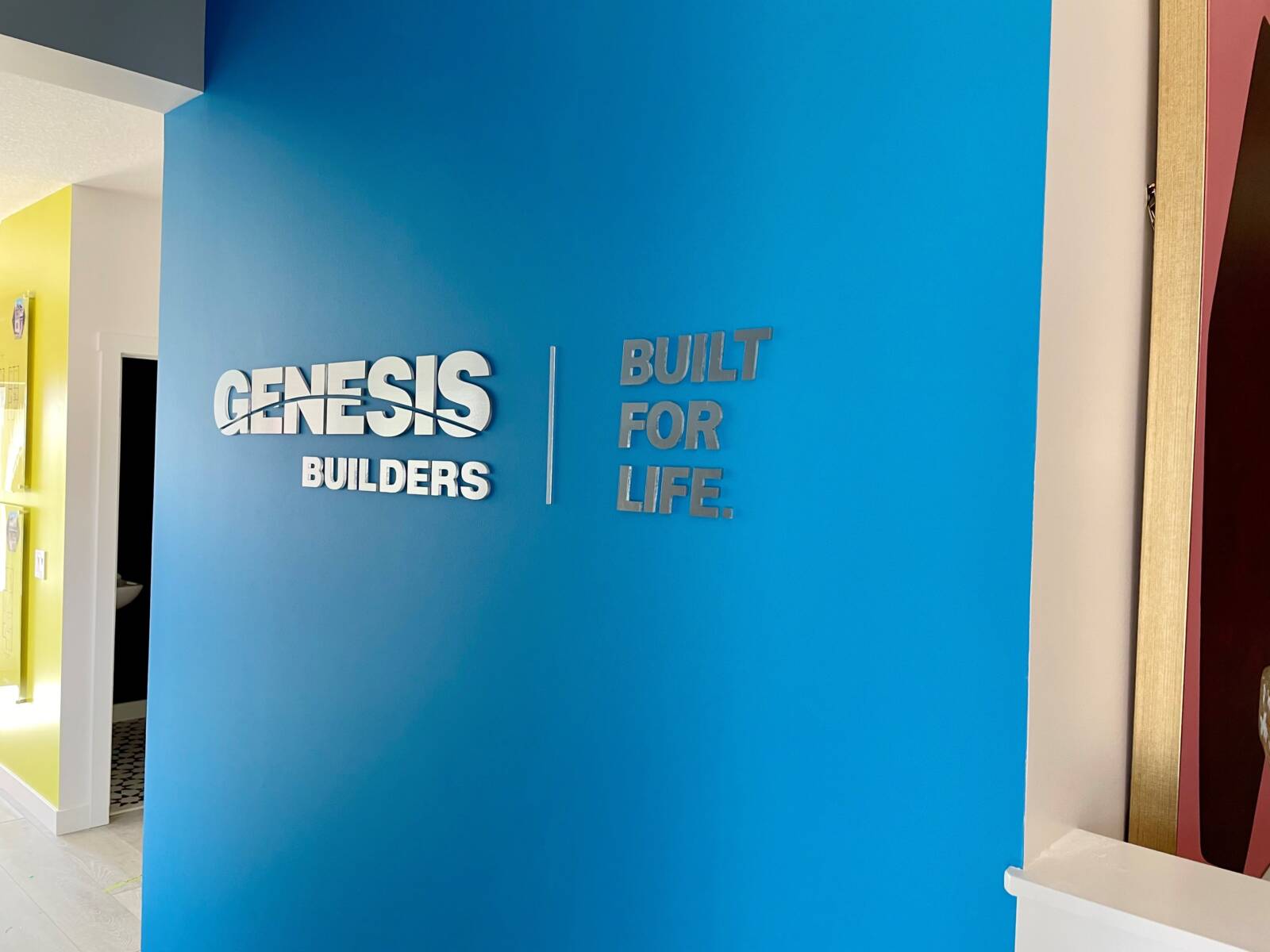 Custom Cut Brushed Metal Reception Sign