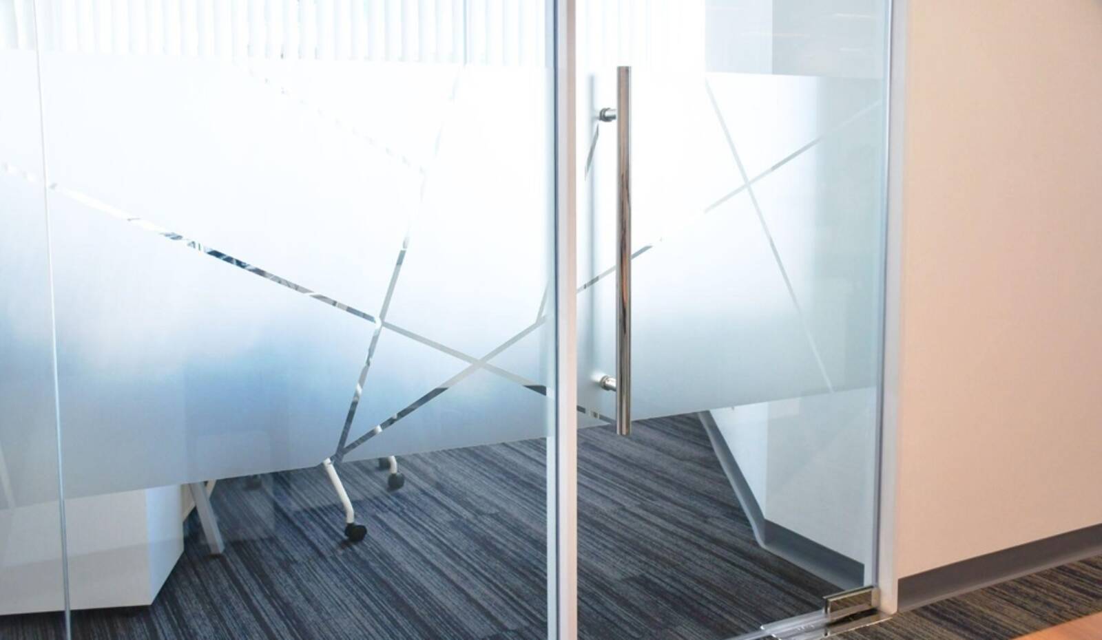Privacy Film On A Glass Office Door