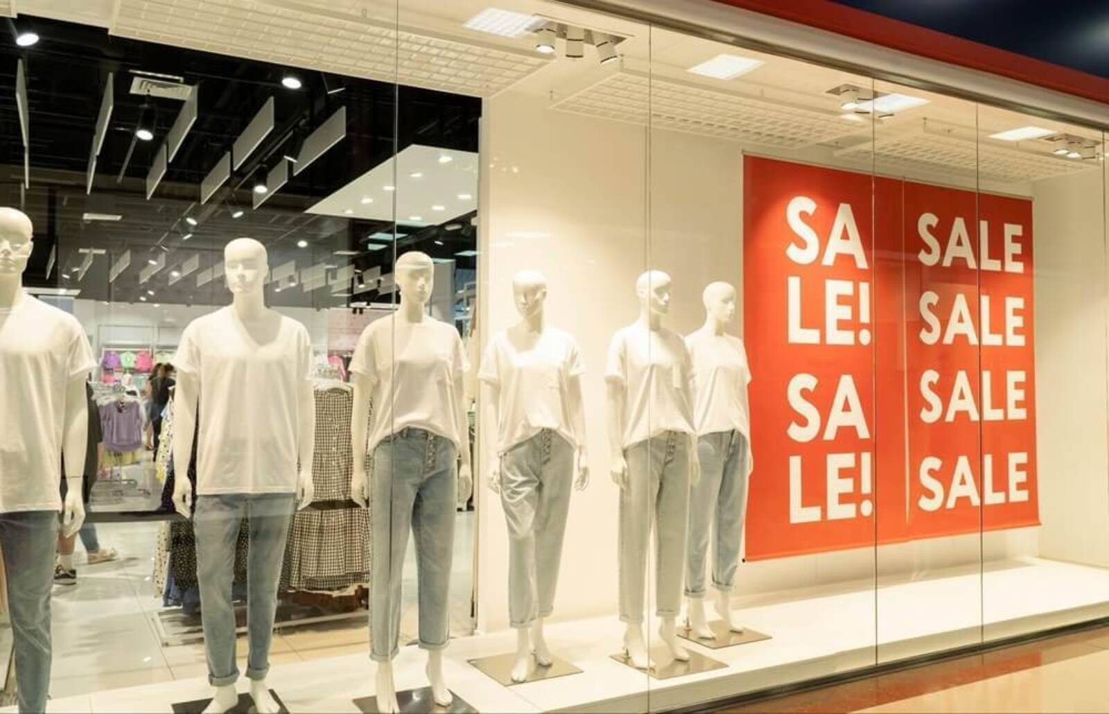 Sale Banner In Store Window