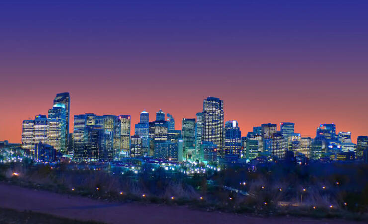 Night Time In Calgary