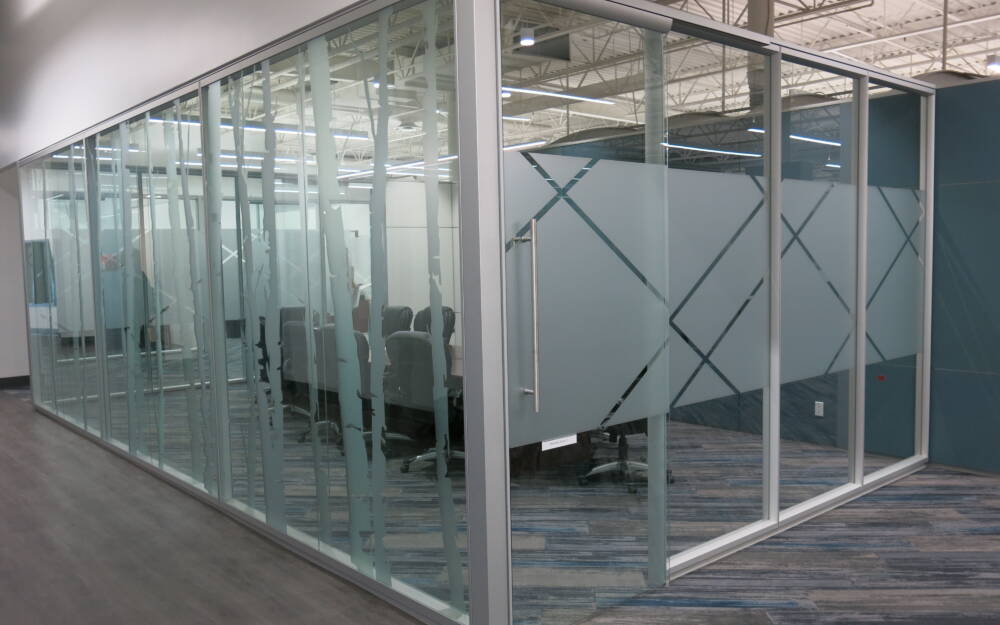 Laser Cut Vinyl Window Frosting In Boardroom