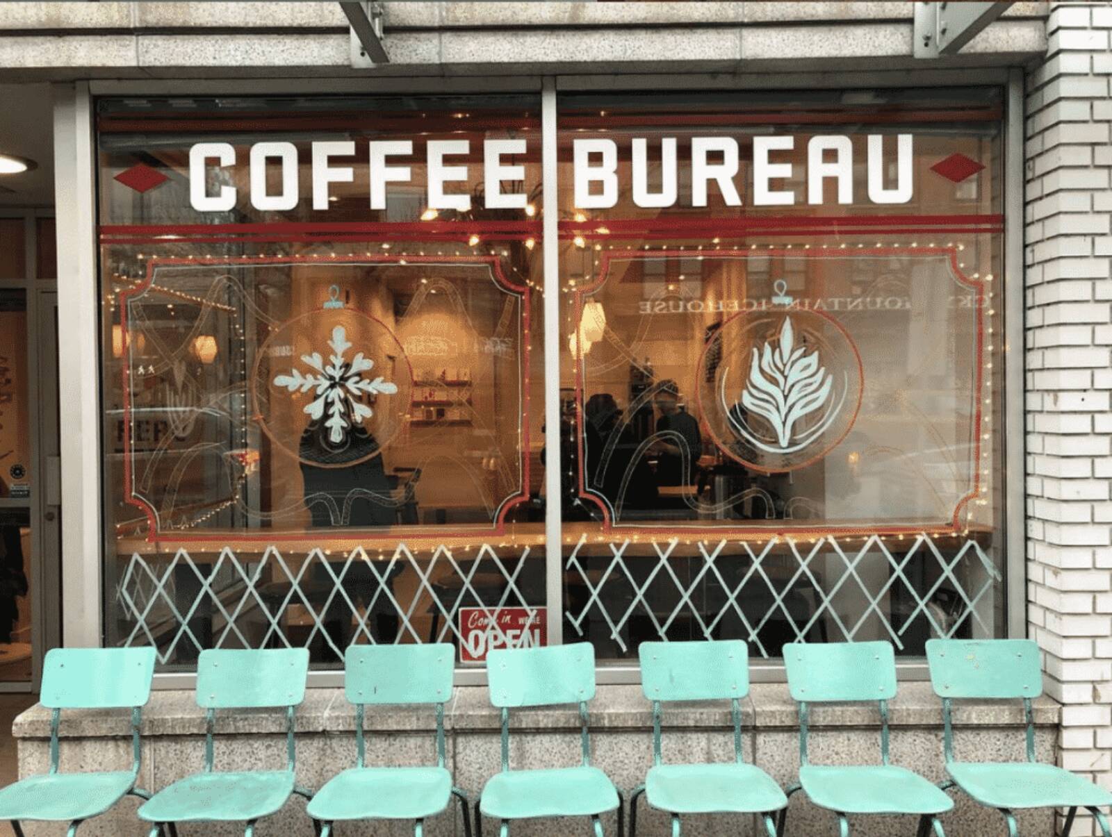 Coffee Bureau Edmonton Storefront With Chairs