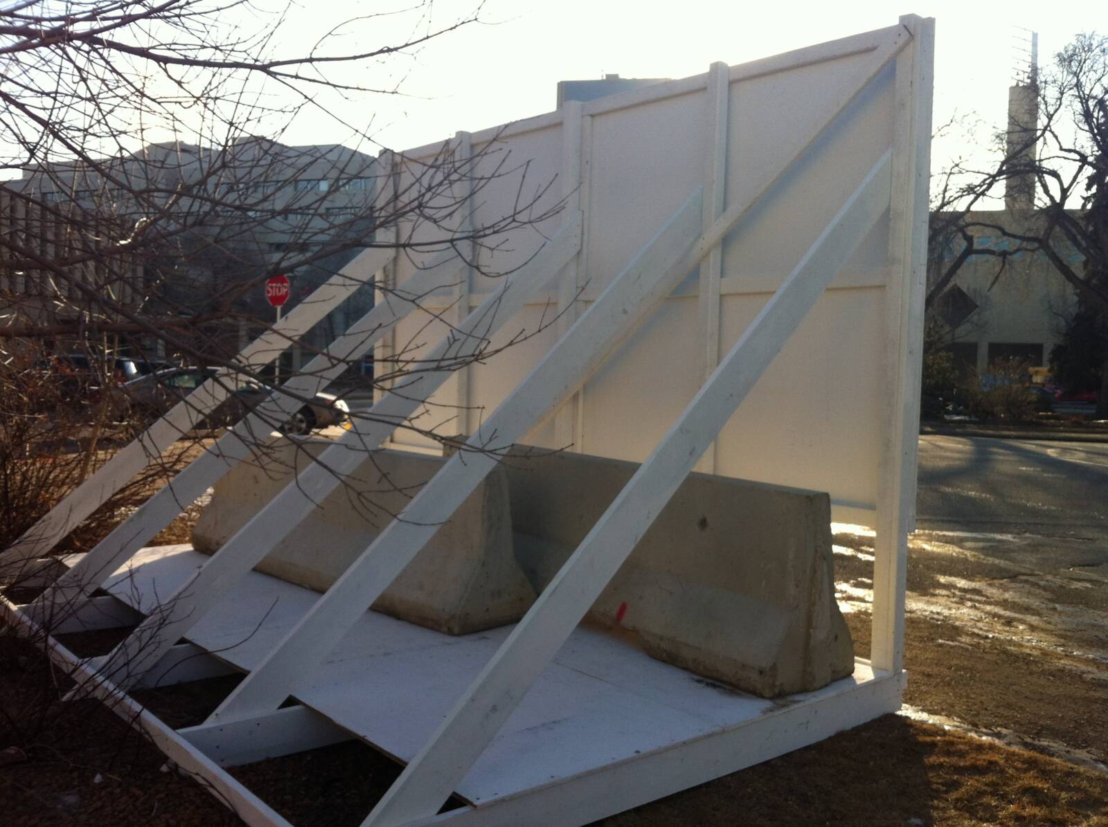 Large Sign Frame Build Structure With Jersey Blocks For Weight