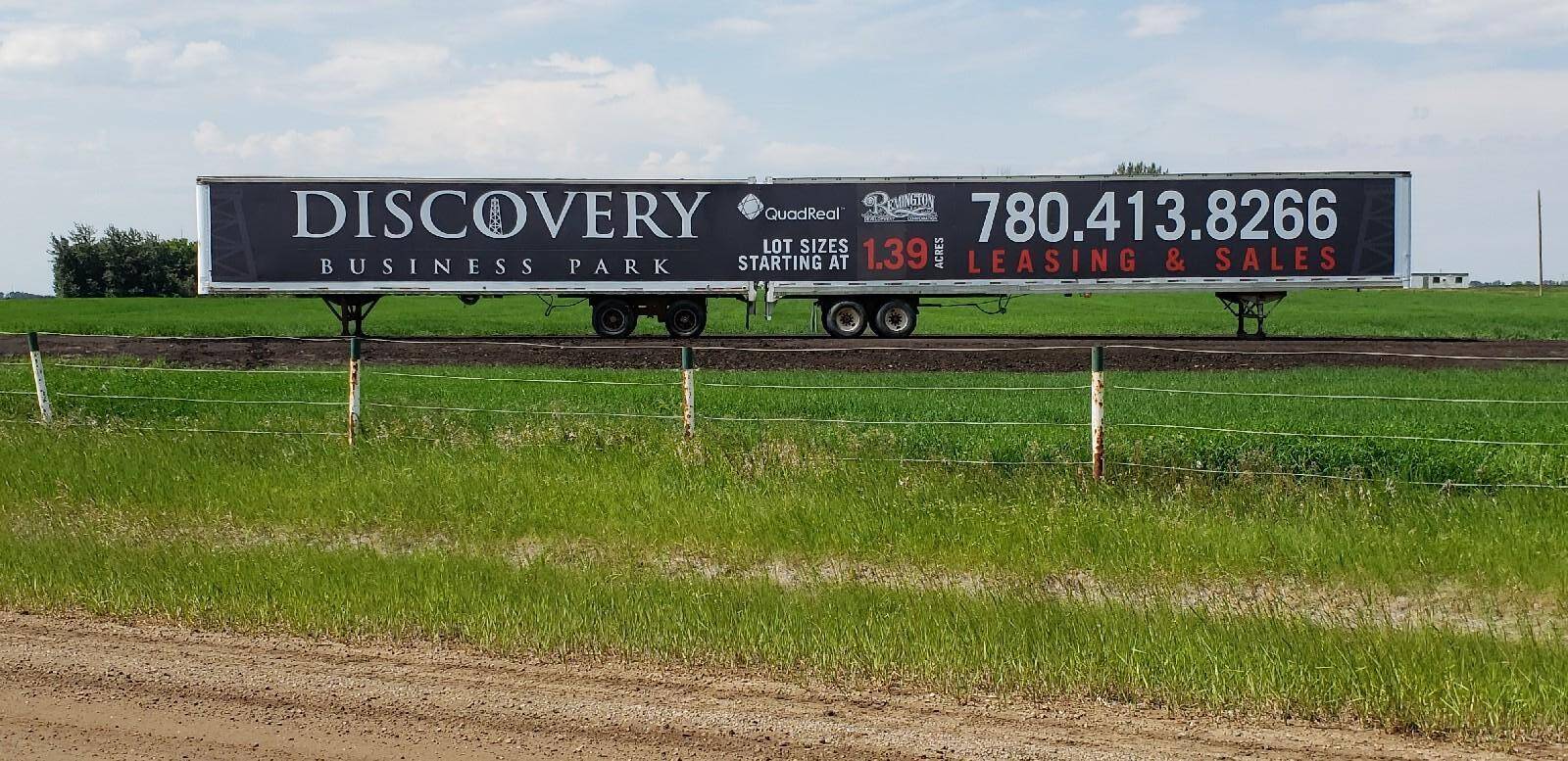 Discovery Business Park Edmonton Large Banners On Trailers