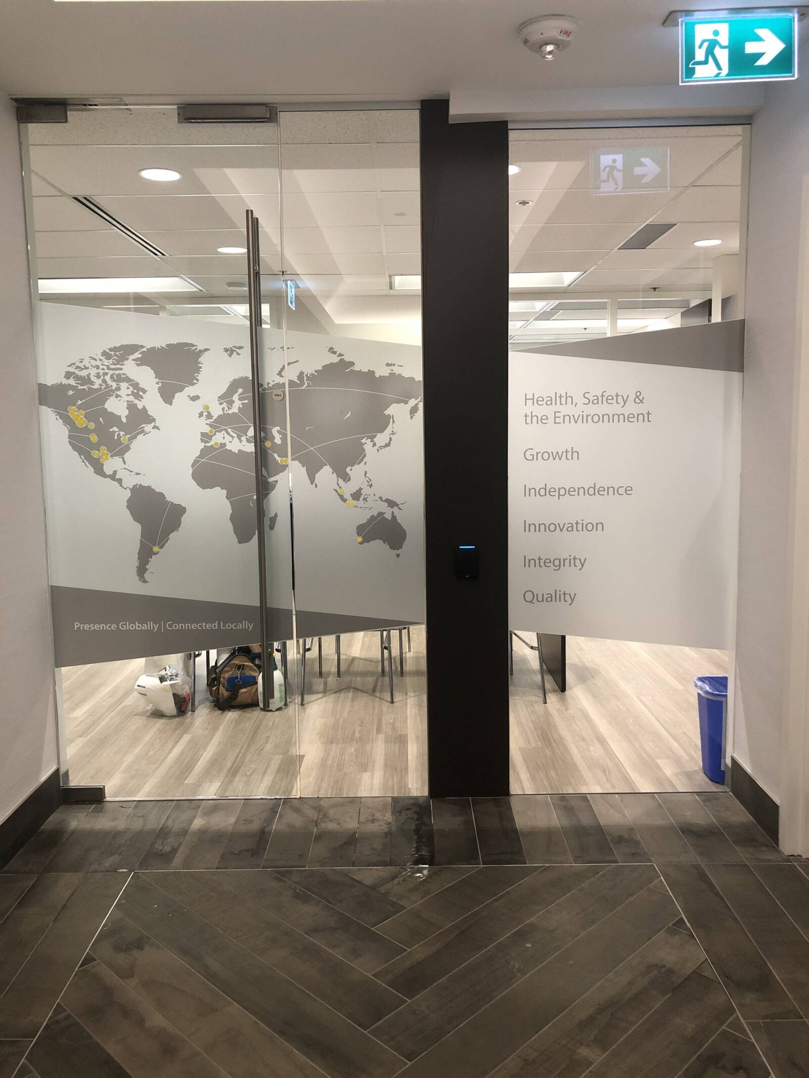 Kitchen Doors Privacy Film With Printed Map 2