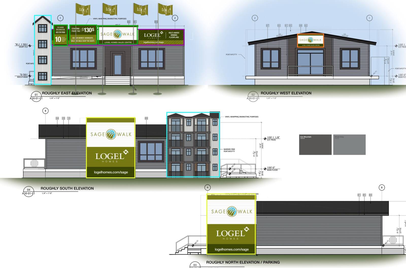 Logel Homes Sage Walk Colored Elevations