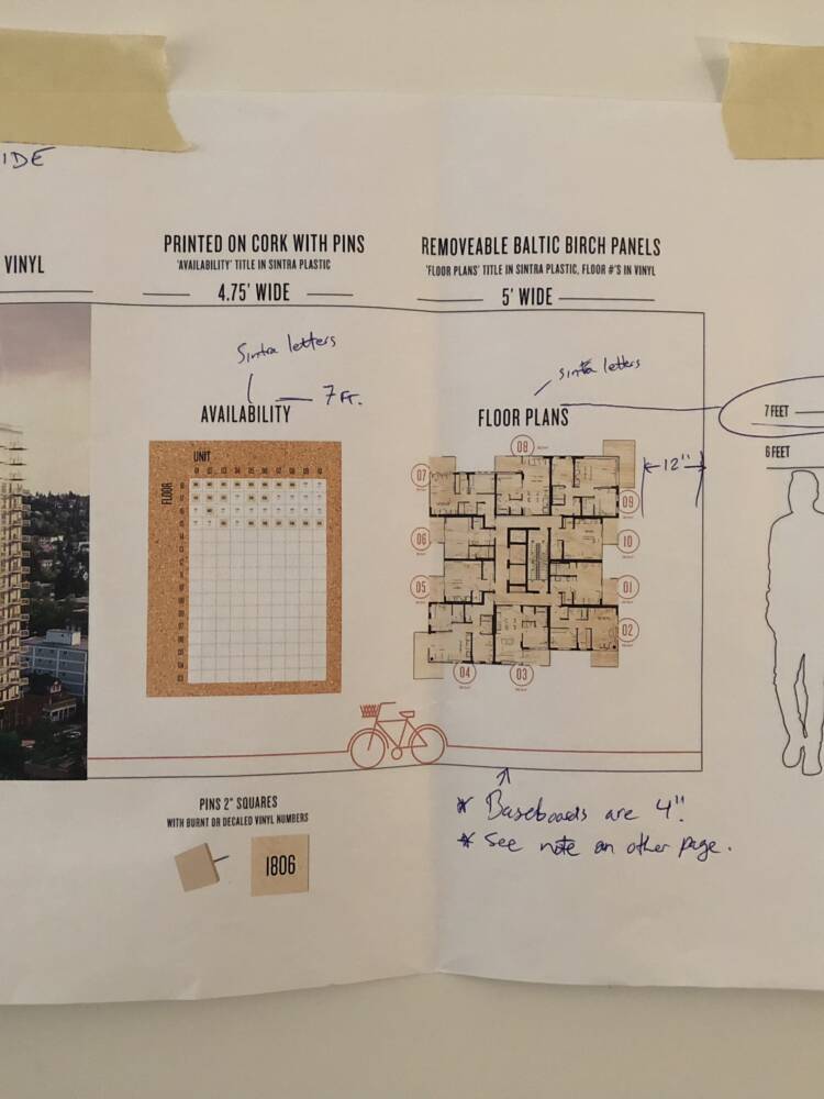 Nude Condo Interior Wall Graphic Layout Plan